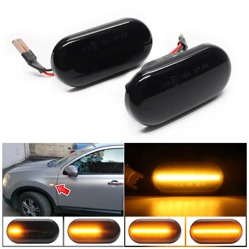 Luci di segnalazione segnapunti laterali per Nissan Tiida C11 Note E11 Micra K12 NP300 Navara D40 Qashqai J10 lampada a LED