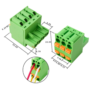 <strong>Double</strong> Bank <strong>Spring</strong> Female <strong>Terminal</strong> <strong>Block</strong> Connection Pitch 5.08MM - Product Image 2
