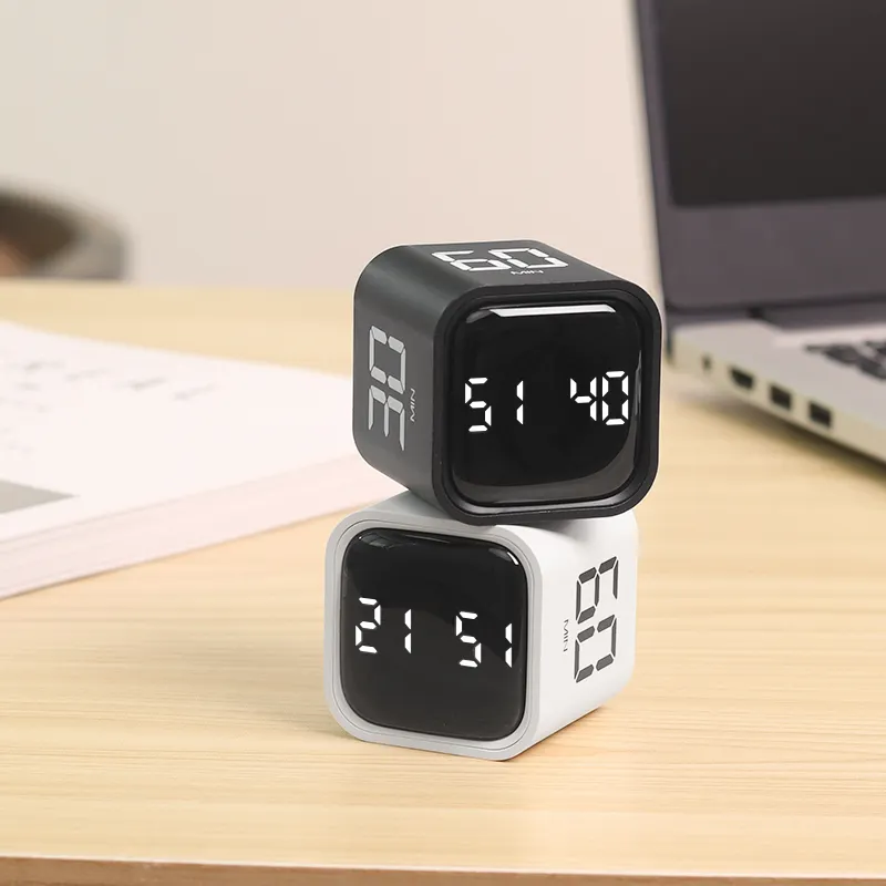 Multifuncional Time Management Timer Digital Magnetic Flip Desk Cube Timer Cozinha Contagem Gravidade Temporizador