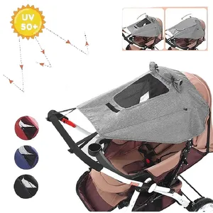 Baby Stroller Sun <strong>Cover</strong> Sun Shade Accessories, Awning Sun Protection Canopy Pushchair Buggy Hood <strong>Cover</strong>, Pram <strong>Rain</strong> <strong>Cover</strong> UV Proof - Product Image 1