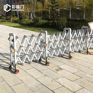 Bán buôn accordion Push-Pull Telescopic Road cổng rào cản ngoài trời tạm thời gấp hộ Lan Tôn sóng với bánh xe tùy chỉnh kích thước - Product Image 4