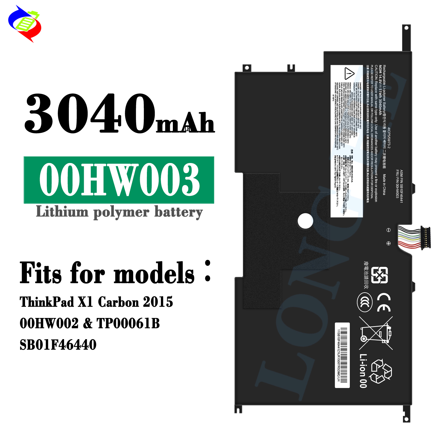 for Lenovo ThinkPad X1 Carbon 201500HW002 TP00061B SB01F46440