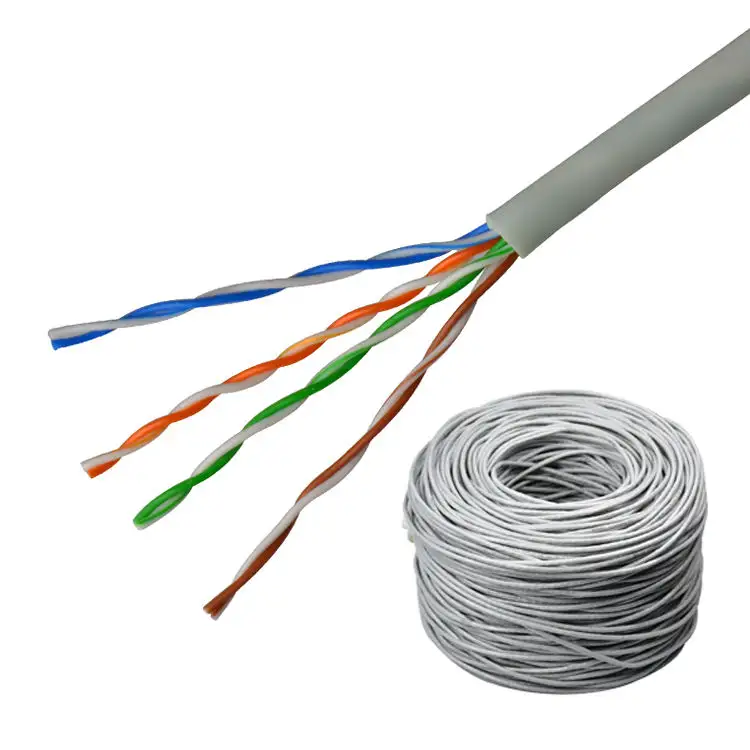 Commercio all'ingrosso 1000Ft 305M OEM arrotolato Cat5E/Cat6A/Cat7 Utp Ftp Cat6a cavo 23AWG con imballaggio scatola di trazione