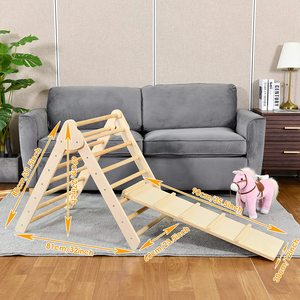 <span class=keywords><strong>XIHA</strong></span>モンテッソーリ折りたたみ式木製クライミングピクラートライアングルスライドロッキングアーチ変形可能なクライミングフレーム屋内遊び場