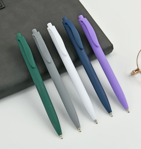 现货多色廉价塑料点击笔促销圆珠笔广告定制Logo软触摸橡胶笔 - Product Image 6