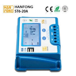 Hanfong PWM 20A 12 В/24 В контроллер солнечного заряда с регулируемым ЖК-дисплеем двойной USB порт настройки таймера