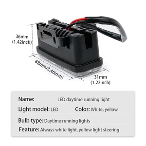 C0804ไฟวิ่งกลางวันอัตโนมัติสำหรับรถยนต์2ชิ้น, ไฟสัญญาณเลี้ยวรถเดย์ไลท์3แอลอีดี12โวลต์กันน้ำไฟตัดหมอก6000K - Product Image 5