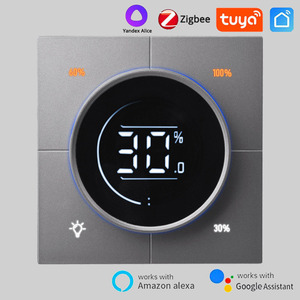 适用于家用欧盟/英国的图雅智能旋钮开关Zigbee无线三端双向可控硅发光二极管调光面板开关数字显示电脑材料 - Product Image 5