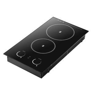 Factory model double burner infrared cooker with knob control relay <strong>program</strong> good quality with big polished crystal plate
