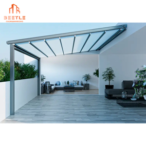 Çatı ve balkon için dış alüminyum alaşımlı çerçeve açık güneşlik motorlu geri çekilebilir raylı tente - Product Image 3