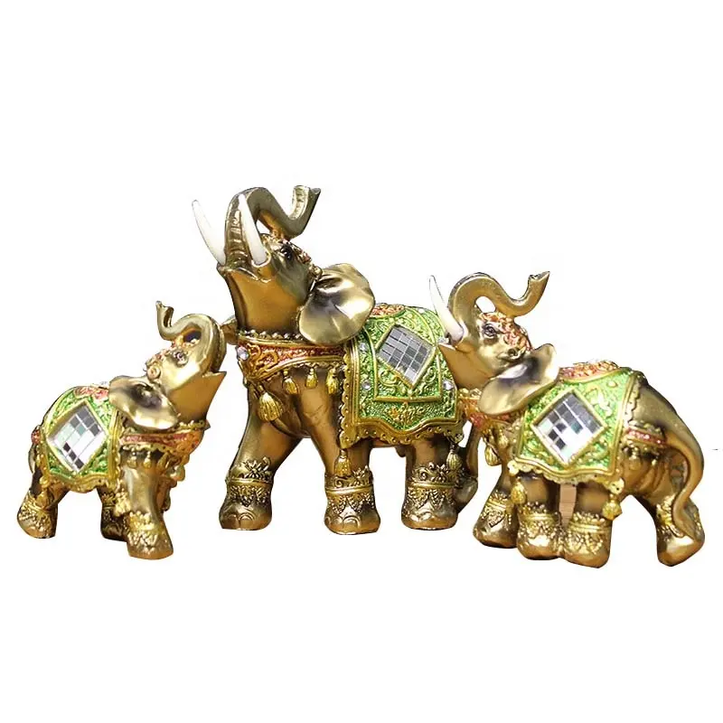ช้างเรซิ่นของที่ระลึกของที่ระลึกสัตว์ตกแต่งช้างรูปแกะสลักบ้าน Decore รูปปั้น