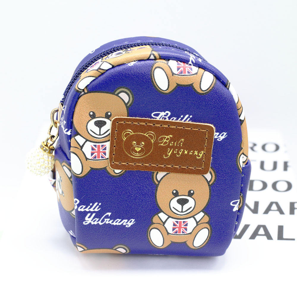 Dark Blue Bear PU Bag