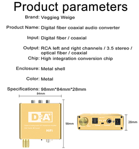 Digital to <strong>Analog</strong> Audio Converter Spdif Toslink to <strong>Analog</strong> Rca L/r Audio Converter Digital Optical Coax Coaxial Adapter - Product Image 6