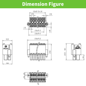 Double Rows Plug <strong>Push</strong> Wire <strong>Spring</strong> <strong>Terminal</strong> <strong>Blocks</strong> with Flange Screw Socket Connector 3.5mm Pitch - Product Image 2