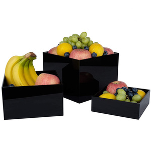 China Lieferant Großhandel Custom Black Acryl Cube Display Nesting Riser mit hohlen Böden - Product Image 6