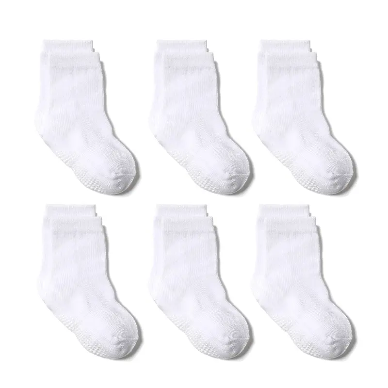 6 paare/paket Bio-Baumwolle Little Kids Jungen Mädchen Kleinkind Sport Grip Anti Skid Baby Socken