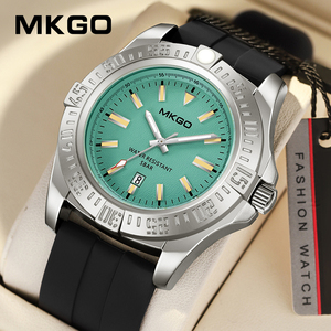 MAKAGO 8014 Casual Chic Men's Quartz Watch Two Straps Option Life Waterproof Auto Date Trendy Fashion Male Wristwatch - Product Image 2