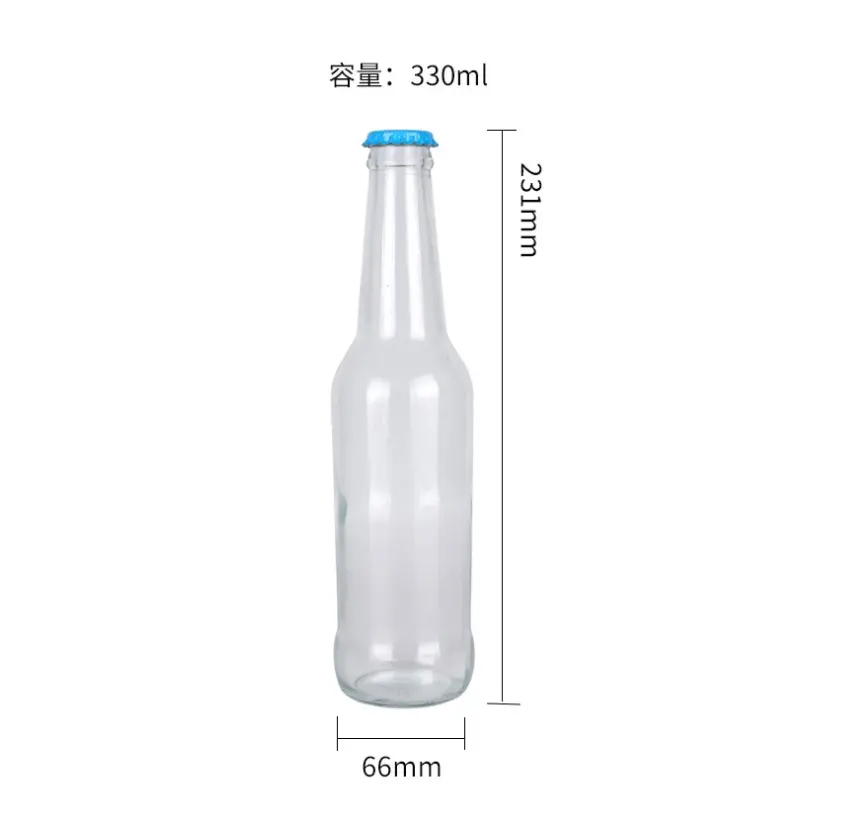 Bouteilles de bière en verre transparent, accessoires de fabrication, 330ml 500ml