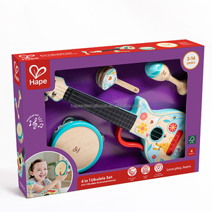 Hape Holz Ukulele Diy Gitarre Holz Graffiti Musik instrument Spielzeug mit verschiedenen Größen Holz spielzeug für Kinder