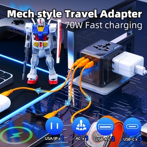 Adaptateur de voyage universel Worldplug 70W GaN avec prise internationale, chargeur de voyage avec USB et <span class=keywords><strong>type</strong></span>-<span class=keywords><strong>C</strong></span> pour téléphone portable et ordinateur portable - Product Image 2