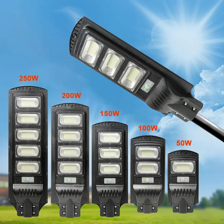 Di alta qualità all'aperto Ip66 impermeabile strada Led lampada solare 50w 100w 150w 200w 250w solare lampione