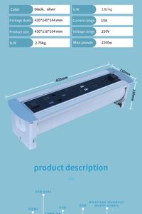 La última toma de datos rotativa eléctrica de aluminio con carga inalámbrica integrada para mesa de conferencias - Product Image 4