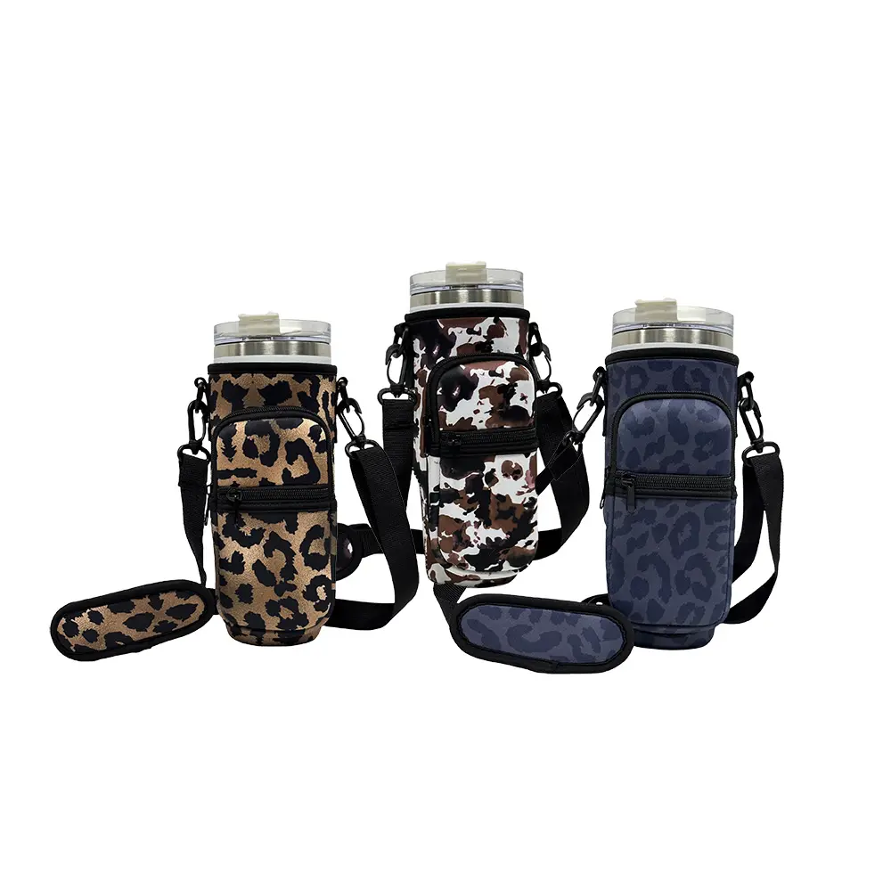 Hot Selling 40oz Tumbler Pouch Reusable Printed Neoprene Cup Bag Cup Sublimation Cover Car Water Bottle Holder