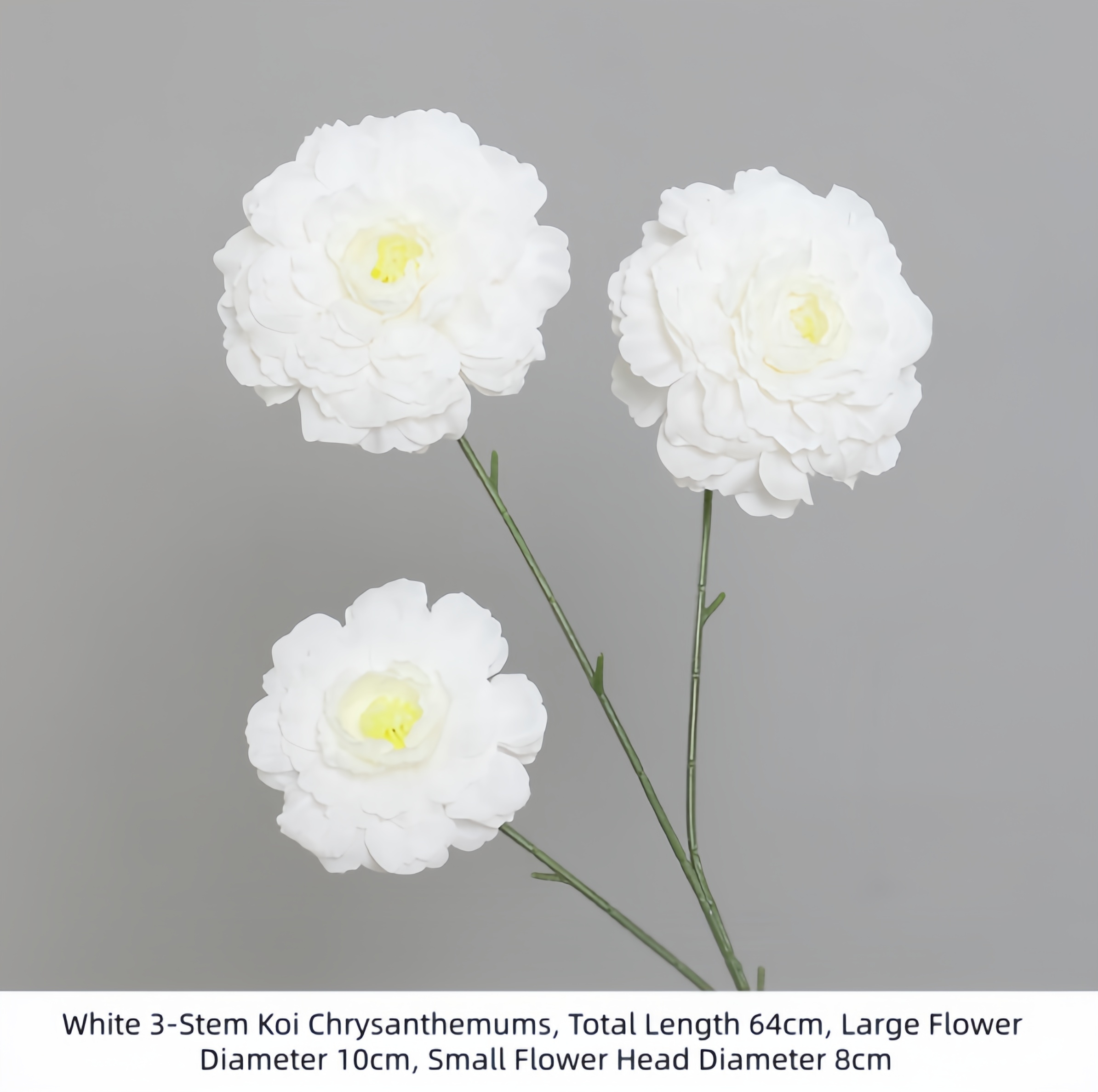 Chrysanthème Koi blanc à 3 tiges