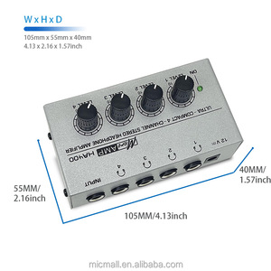 シルバーHA400 4チャンネルヘッドホンアンプ4チャンネルステレオヘッドホンアンプ監視アンプ販売代理店 - Product Image 3