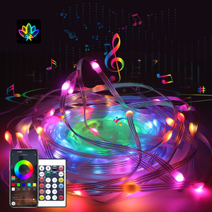 Großhandel String-Lichter intelligente RGB Farbwechsel-Outdoor 100LED-Lichter mit App-Fernbedienung für Weihnachtsparty Patio Home - Product Image 4