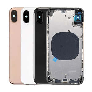 批发iPhone XS后盖外壳，带酒吧设计手机更换电池玻璃盖 - Product Image 1