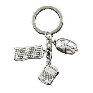 Fashion 30mm <strong>Key</strong> Chain Keychain Jewelry <strong>Silver</strong> Laptop Computer Keyboard Mouse <strong>Pendant</strong>