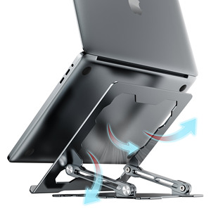 Yicosun elegante e estável liga de alumínio dobrável Laptop Stand ajustável oco dissipação calor Notebook Mount