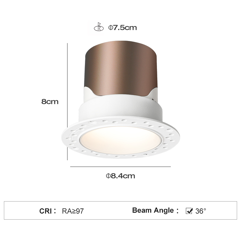 BQ31YM/10W 3000K Bianco 36° 75MM