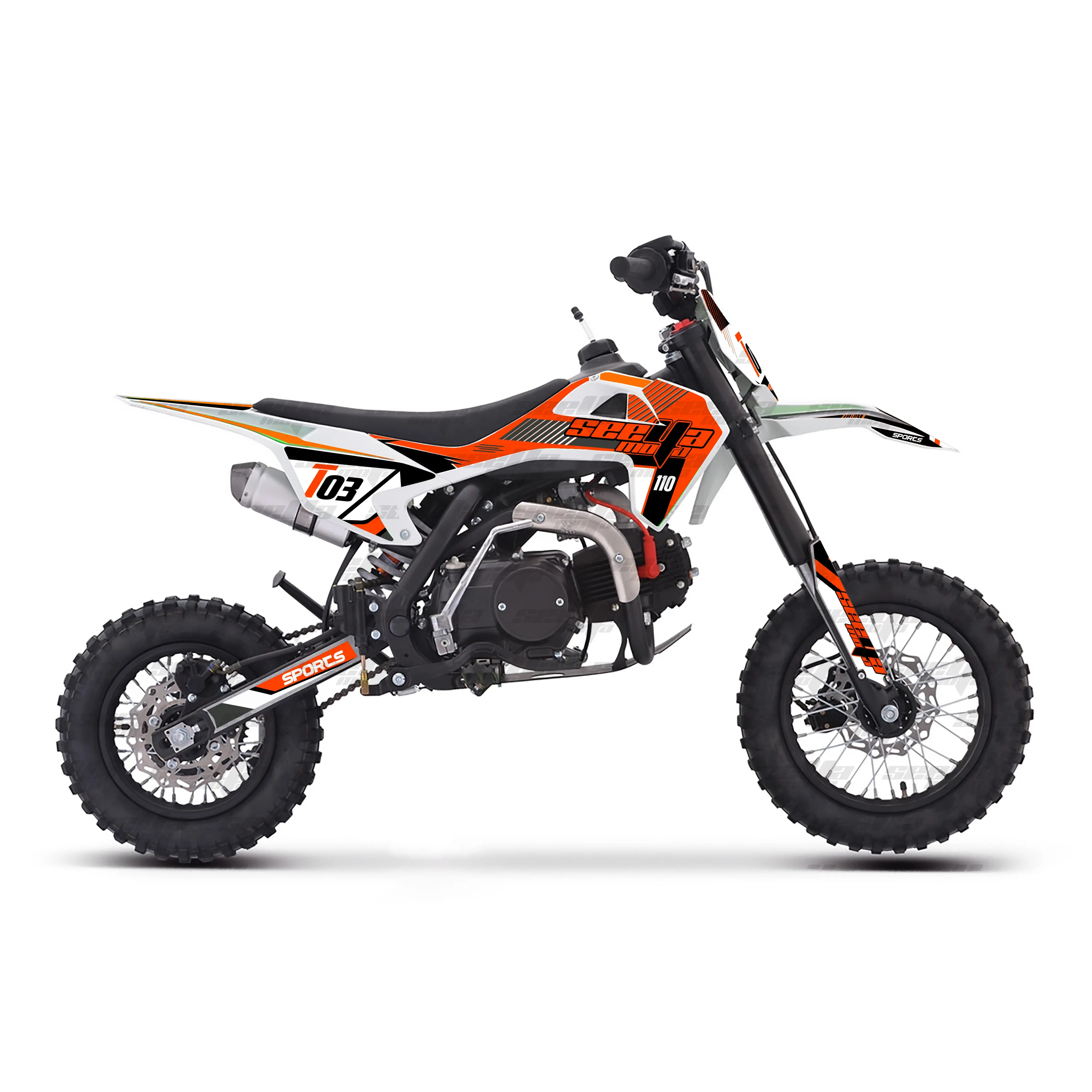 New Orange 110 MOTO CROSS Seeya Offroad halbautomat isches Pitbike Kinder Dirt Bike Cross Motorrad T03 mit CE