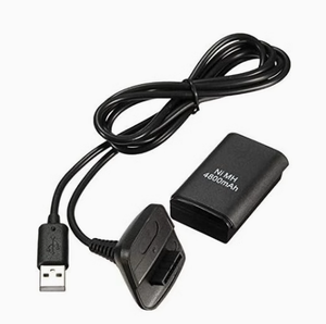 Xbox360バッテリー用充電ケーブル付き交換用バッテリーXbox360ワイヤレスゲームパッドコントローラーバッテリー用2個4800mAh - Product Image 1