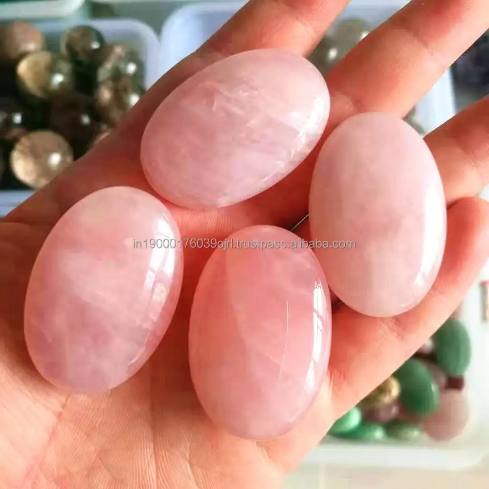 Vente en gros de pierre naturelle quartz rose rose pierre de guérison cristal artisanat pierre de palme acheter chez TAJ GEMSTONE EXPORT