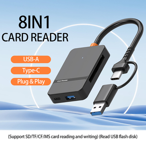 OEM 8 in 1 Multi-porte Usb c lettore di schede USB 3.0 lettore di schede Plug & Play MS CF TF/SD DHC SDXC per computer portatile fotocamera del telefono cellulare - Product Image 5