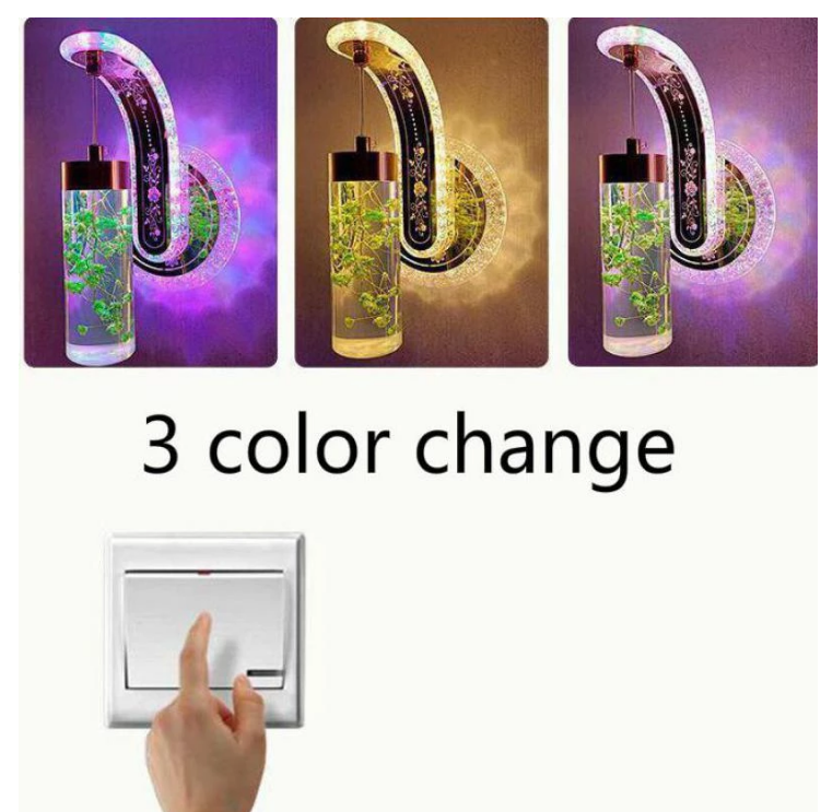 2022 12W LED applique murale intérieure pour chambre chevet décoration vraie fleur applique murale escalier lampe nuit lampe pour salon