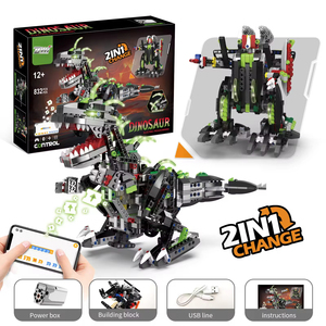 Neues Design Diy Programmier bare Bausteine Set 2.4g Fernbedienung Walking Dinosaur Robot Toy - Product Image 6