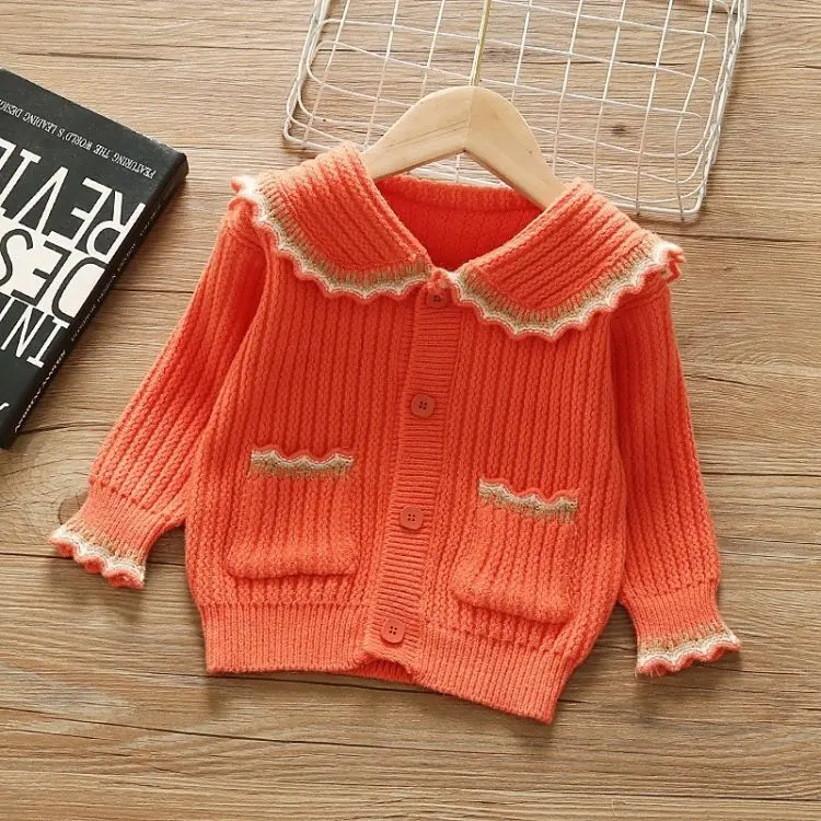 Autumn children Loose Comfortable Cardigan Sweater Girls' Warmth Long Sleeve Sweaters kids winter sweater with heart