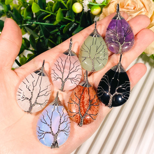 All'ingrosso filo avvolto albero della vita ciondolo, gemma ciondolo, 7 <span class=keywords><strong>Chakra</strong></span> ciondolo, albero della vita ciondolo collana, - Product Image 1