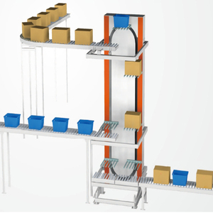 Caja de clasificación automática Elevador de elevación continua vertical para almacén industrial Estante de almacenamiento Sistema de transportadores de rodillos - Product Image 1