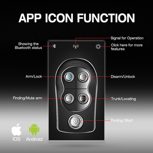 Control BT para teléfono inteligente, entrada sin llave, botón pulsador, parada de arranque, arranque remoto del motor, aplicación de control, sistema de alarma para coche, arranque remoto - Product Image 6
