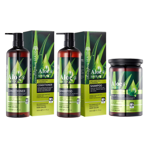 Set Perawatan Rambut Krim Vegan Bebas Silikon <span class=keywords><strong>Aloe</strong></span> <span class=keywords><strong>Vera</strong></span> - Sampo, Kondisioner & Masker Rambut Anti-Rontok untuk Perbaikan Rambut Rusak - Product Image 1