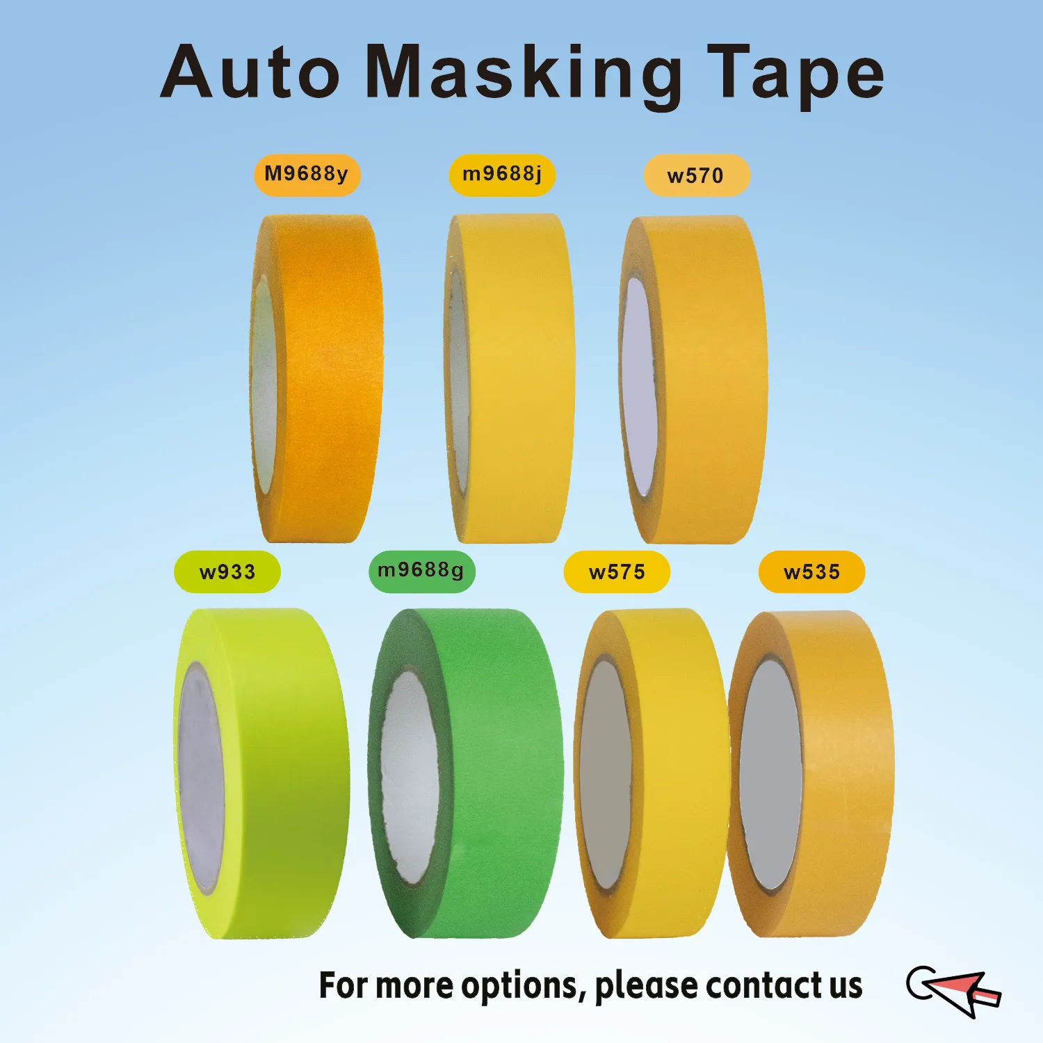 Nhiệt độ cao ô tô masking tape dính Crepe giấy masking tape không có dư lượng cho sơn xe màu xanh lá cây masking tape