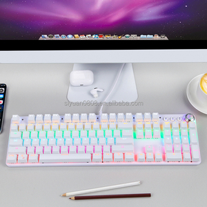 Alta Qualidade 104 Chave Teclado Mecânico óptico Com Fio RGB Sem Fio com Música Interruptor Hot Plug Personalizável com Linguagem Global