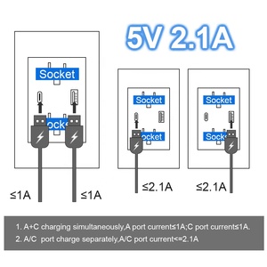 带usb端口的壁式插座usb-c美国家用开关2充电电源插座 - Product Image 5