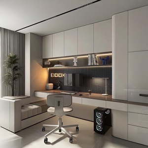 Tủ sách hiển thị bằng gỗ Tủ lưu trữ mà không có ngăn kéo và cửa ra vào cho nhà văn phòng hoặc phòng khách - Product Image 1