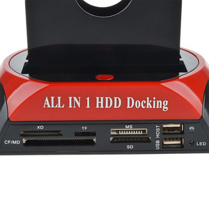 Çok fonksiyonlu Dualbay HDD Docking Station Hub 2.5/3.5 inç USB sabit Disk baz kutusu IDE/SATA mobil Hdd muhafaza vaka ve çanta - Product Image 5
